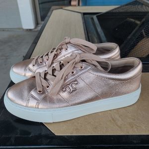 Rose Gold Metalic Tory Burch Sneakers size 6